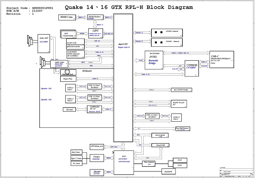 Dell Inspiron 14 Plus 7430 213207-1 Schematics